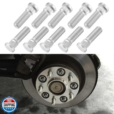 QZTYTY 10PCS Car Wheel Studs, Wheel Hub Bolts, 49mm Long and M12x1.5 Steel Lu