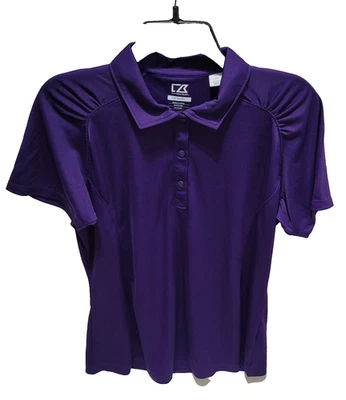 Рубашка поло женская Cutter & Buck большая фиолетовая CB DryTec спортивная для гольфа - Изображение 1 из 4