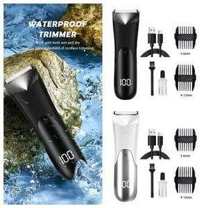 Digital Display Groin Body Hair Trimmer Rechargeable Wet And Dry Shaver Home - Picture 1 of 9