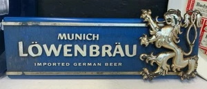 VINTAGE BAR SIGN LOWENBRAU BEER ADVERTISING | 17" X 5.5" - Picture 1 of 2