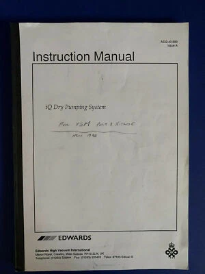 Edwards iQ Dry Pumping System Instruction Manual - Image 1 of 3