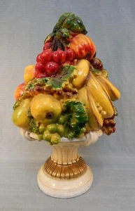 1967 Universal Statuary Corp. Chalkware Fruit Centerpiece - Picture 1 of 5