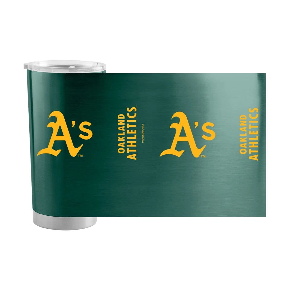 Taza vaso verde Oakland Athletics MLB 20 oz logotipo marcas Foto 1 de 1