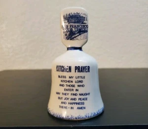 Vintage Kitchen Prayer Ceramic Bell san Francisco top Made in Japan - Picture 1 of 10