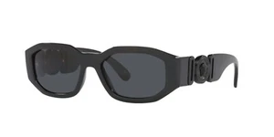 NEW Genuine VERSACE VE 4361 BIGGIE Medusa Black Grey Hexagonal Sunglasses 536087 - Picture 1 of 5