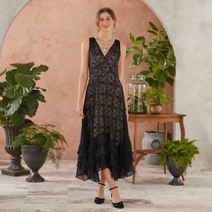 Sundance Champs De Fleur Dress - Petites Medium Black - Picture 1 of 1