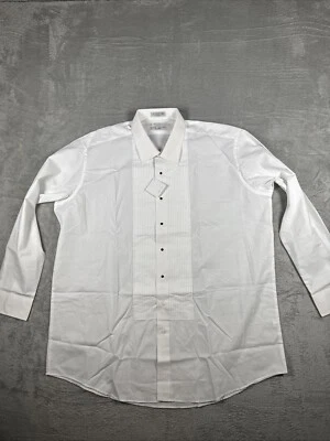 Camisa de Esmoquin Neil Allyn Ajustada con Pliegues y Puños Franceses Talla 2XL (36/37) Nueva Foto 1 de 4