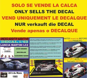 ANEXO DECAL 1/43 LANCIA LC2 CESARIO-WOLLEK-NANINI LE MANS 1985 (02) - Picture 1 of 1