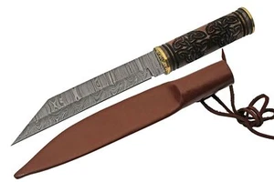 Seax | Fixed-Blade Knife Damascus Steel Blade Anglo-Saxon Celtic Druid + Sheath - Bild 1 von 6