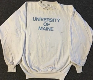 Vtg 60s 70s University Of Maine Thrashed Faded Sweatshirt S M Track PE Grunge UM - Picture 1 of 18