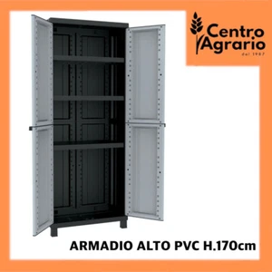 Armadio alto da per esterno giardino in pvc plastica resina 2 ante multiuso 2680 - Foto 1 di 2