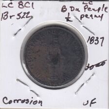 LC-8C1 1837 Lower Canada 1/2 Penny Token - VF (Corrosion)