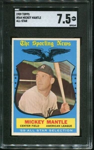1959 Topps Baseball # 564 Mickey Mantle All Star (NM+) SGC 7.5 - Picture 1 of 2