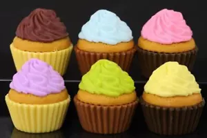 IWAKO Japanese Cupcake Cake Erasers Rubbers Stocking Fillers Loot Party Bag Toys - Picture 1 of 8