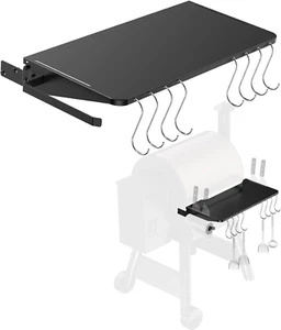 Folding Shelf for Traeger Pellet Grills, BAC362 Pellet Front Shelf with Hooks,, - Picture 1 of 12
