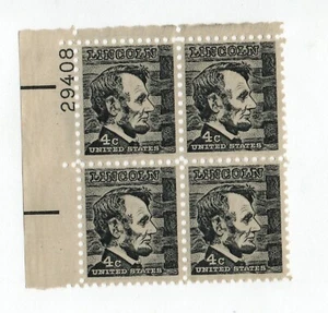 US 4 Cent Abraham Lincoln Stamps, 1965, Scott #1282, Block Of 4, MNH/OG/VF. - Picture 1 of 2