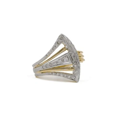 Diamant Ring in 750 Gelbgold - 18 Karat - Statement - Fächer Design Brillantring - Bild 1 von 4