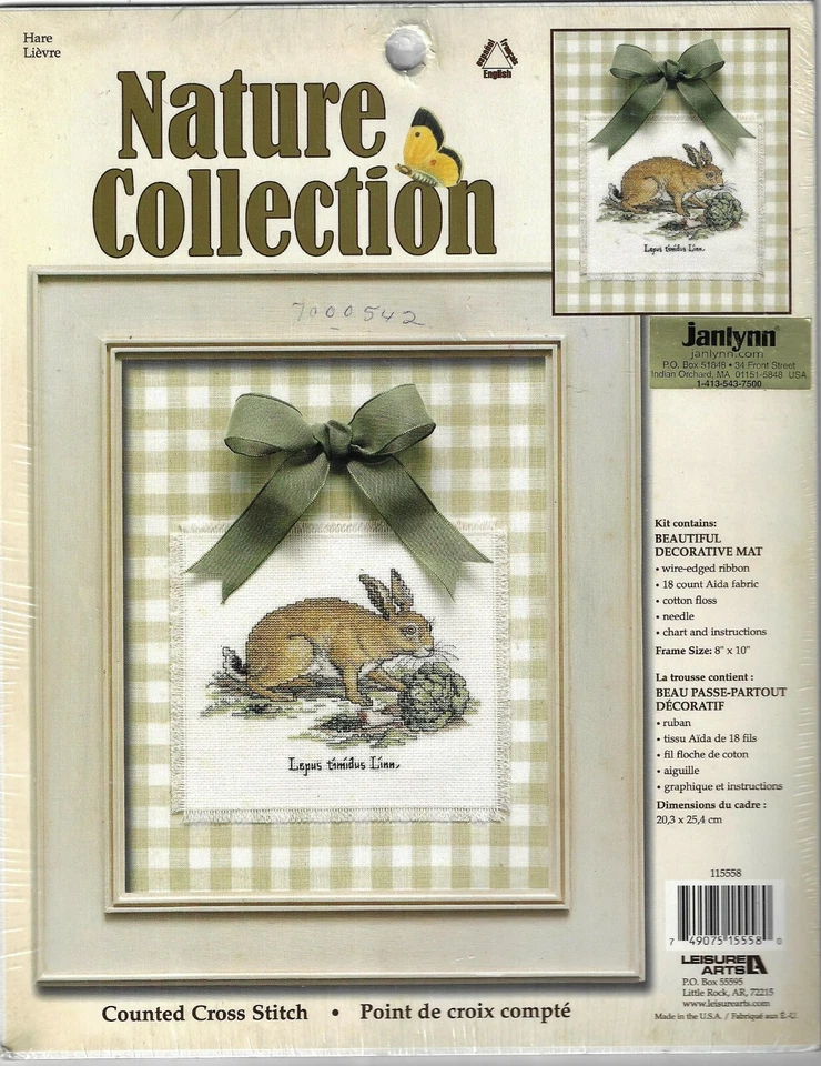 Counted Cross Stitch Kit Nature Collection Hare 115558 Leisure Arts NOS