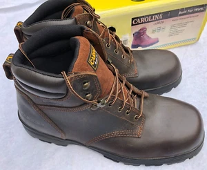 Men's 6" Size 15 D Carolina Waterproof Work Boots Brown Leather Cement CA3026 - Picture 1 of 14