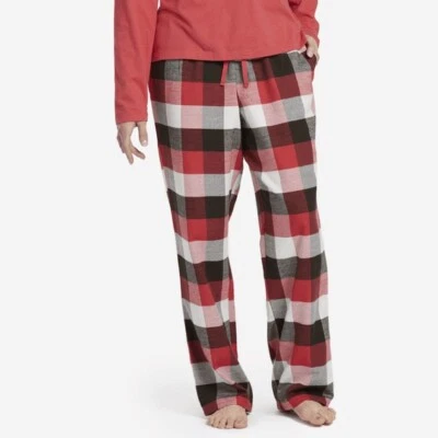 Calça de dormir feminina Life Is Good vermelha clássica xadrez flanela lounge GG nova com etiquetas - Imagem 1 de 3