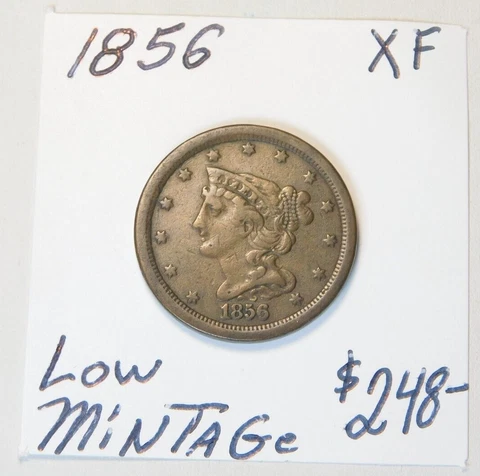 1856 HALF CENT VERY LOW MINTAGE!! CHOCOLATE BROWN XF - 100% ORIGINAL⭐⭐ Cover