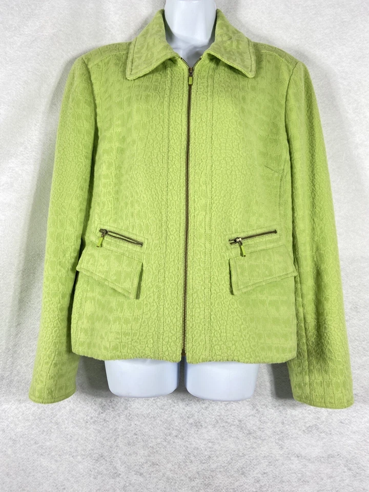 Chaqueta Carlisle para mujer 16 verde cremallera completa acolchada mezcla de lana de angora Foto 1 de 4