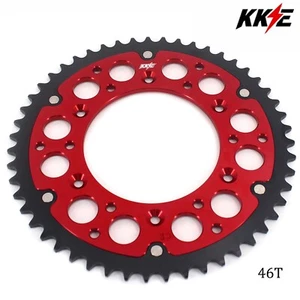 KKE 46T Red Hybrid Rear Sprocket for HONDA CR125R 250R 1995-2013 CRF250R 04-2021 - Picture 1 of 11