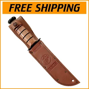 Classic Marine Corps Fighting Knife - Military-Grade 7" with Leather Sheath - Picture 1 of 7