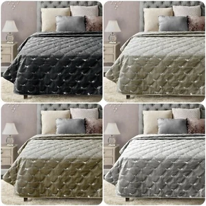 Large Crushed Velvet Luxury Sequin Throwover Sofa Bed Sparkle Runner Blankets - Picture 1 of 7