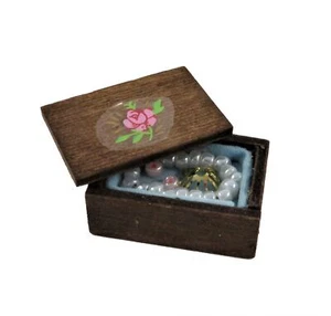 Dolls House Full Wooden Jewellery Box 1:12 Bedroom Dressing Table Accessory - Picture 1 of 8
