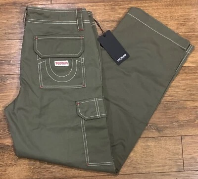 Calça de carga militar True Religion feminina Big T Kalamata Olive tamanho 31 MSRP $139 - Imagem 1 de 4