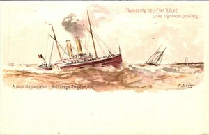 BELGIUM STEAMSHIP LINE PAQUEBOT PRINCESSE JOSEPHINE UNDIVIDED BACK OLD POSTCARD - Picture 1 of 2
