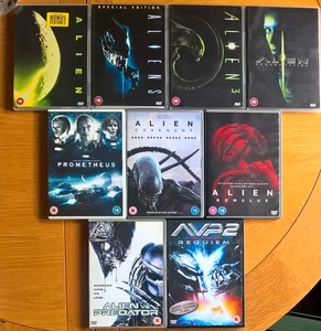 Aliens Franchise Complete 9 DVD Collection Alien 1-4 AVP Romulus Prometheus R2 - Picture 1 of 1
