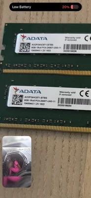 ADATA 2x8GB DDR4 Desktop RAM 2400 MHz 1rx8 AO2P24HC8T1-BTBS, SKU 12917 - Image 1 of 3