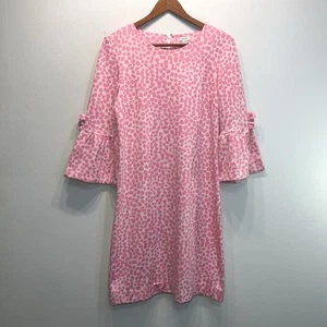 TYLER BOE SYDNEY Pink Cheetah Stretch Flare Sleeve Dress NEW Size Small - Picture 1 of 9