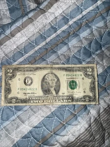 B 2713 1997 A : TRAILING YEAR 1995 $2 Two Dollar Bill Serial Number Uncirculated - Picture 1 of 3