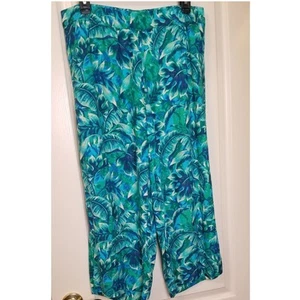 Caribbean Joe Hose Damen Freizeit Reisen Tropical Rayon Weites Bein Cropped Größe PL - Bild 1 von 6