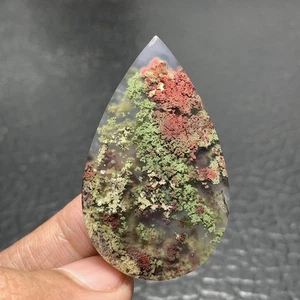 Scenic Moss Agate Cabochon 44.5x27x6mm High Quality 50 ct - Picture 1 of 5