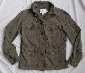 J. Crew Green Classic Twill Jacket Military Grunge Punk Women's Size XS - Picture 1 of 9
