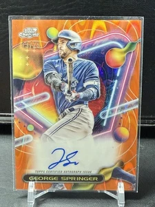George Springer 2023 Topps Chrome Cosmic Orange Refractor Auto /25 - Picture 1 of 2