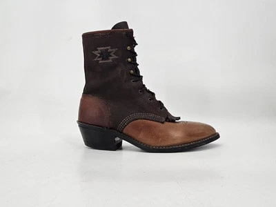 Botas Abilene De Colección Para Mujer 6M Cuero Marrón Western Packer Kiltie Granny Foto 1 de 4