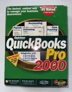Intuit Quickbooks Pro 2000 for Windows Quicken Financial Services Software - Picture 1 of 19