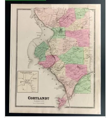 Rare 1867 Map hand colored CORTLANDT, NEW YORK ~ (14x18)-#17 - Image 1 of 4