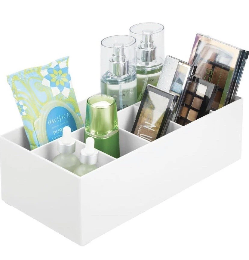mDesign Cosmetic Organiser — Open-Top Bathroom Tidy Organiser 6 Compartment - Image 1 of 4
