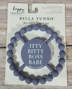 Bella Tunno Happy Teether Itty Bitty Boss Babe Rubber Baby Toy Gray New - Picture 1 of 2