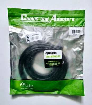 Rankie DisplayPort Male to DisplayPort Male Cable 4K Resolution 15 Feet BLACK - Image 1 of 4