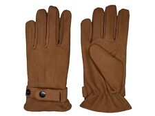 Men's Tan Nubuc Suede leather winter gloves w/ fleece lining  S- 3XL