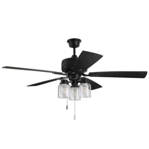Craftmade Kate 3 Light Ceiling Fan w/Blades, Flat Black - KTE52FB5 - Picture 1 of 1