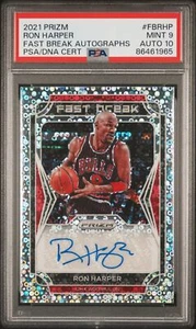 2021 Panini Prizm Fast Break Autografi #FBRHP Ron Harper PSA 9 POP 1 - Foto 1 di 2