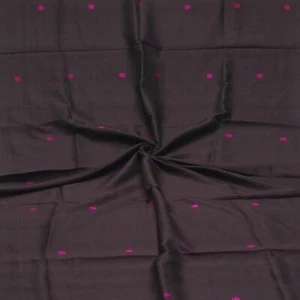 Vintage Black Dual Tone 100% Pure Silk Sari Remnant 4YD Craft Fabric Silk Scrap - Picture 1 of 4